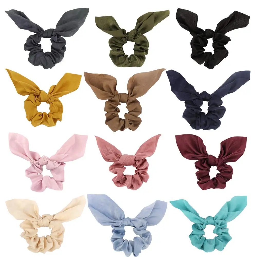 

12 Pcs Hair Scrunchies Elastics Hair Accessories Chiffon Hair Bow for Women Fashion Hair Ties Scrunchies for Hair Cute Ponytail