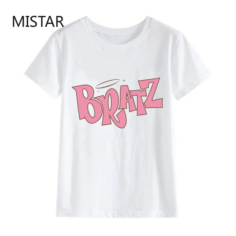 New summer Printed Bratz Letter t shirt women casual white tops fashion t-shirt short sleeve graphic tee women clothing