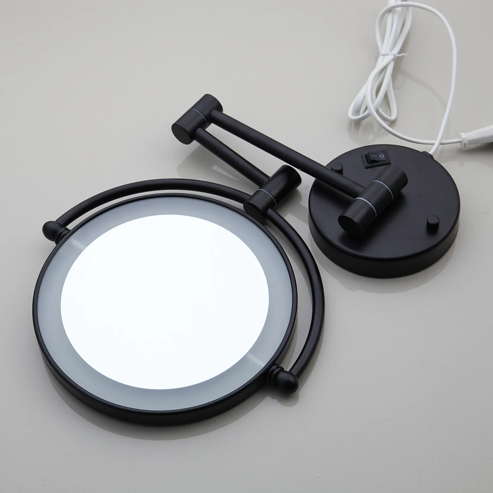 KEMAIDI зеркала для макияжа светодиодный настенный складной двухсторонний СВЕТОДИОДНЫЙ светильник зеркало 3x 5x увеличение зеркало для ванной и туалета