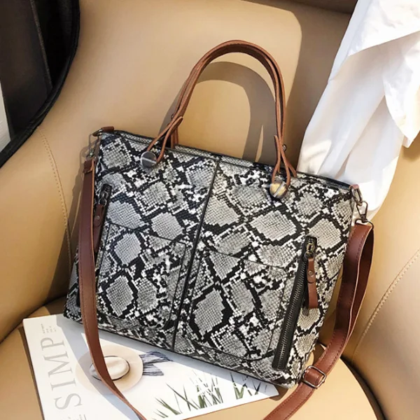 Роскошная сумка Tote женские сумки дизайнерские модные из искусственной кожи Наплечная Сумка, кожа под крокодила сумка через плечо для женщин сумка через плечо ACELURE - Цвет: Black