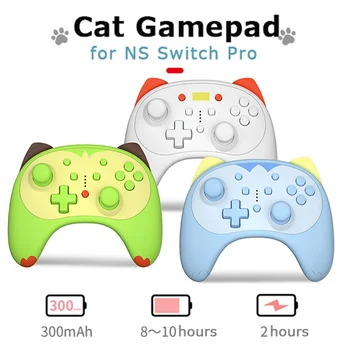

Cute Cat Bluetooth Gamepad For Nintend Switch Pro Controller Switch Lite Wireless Game Controller Game One Key wake-up Acce