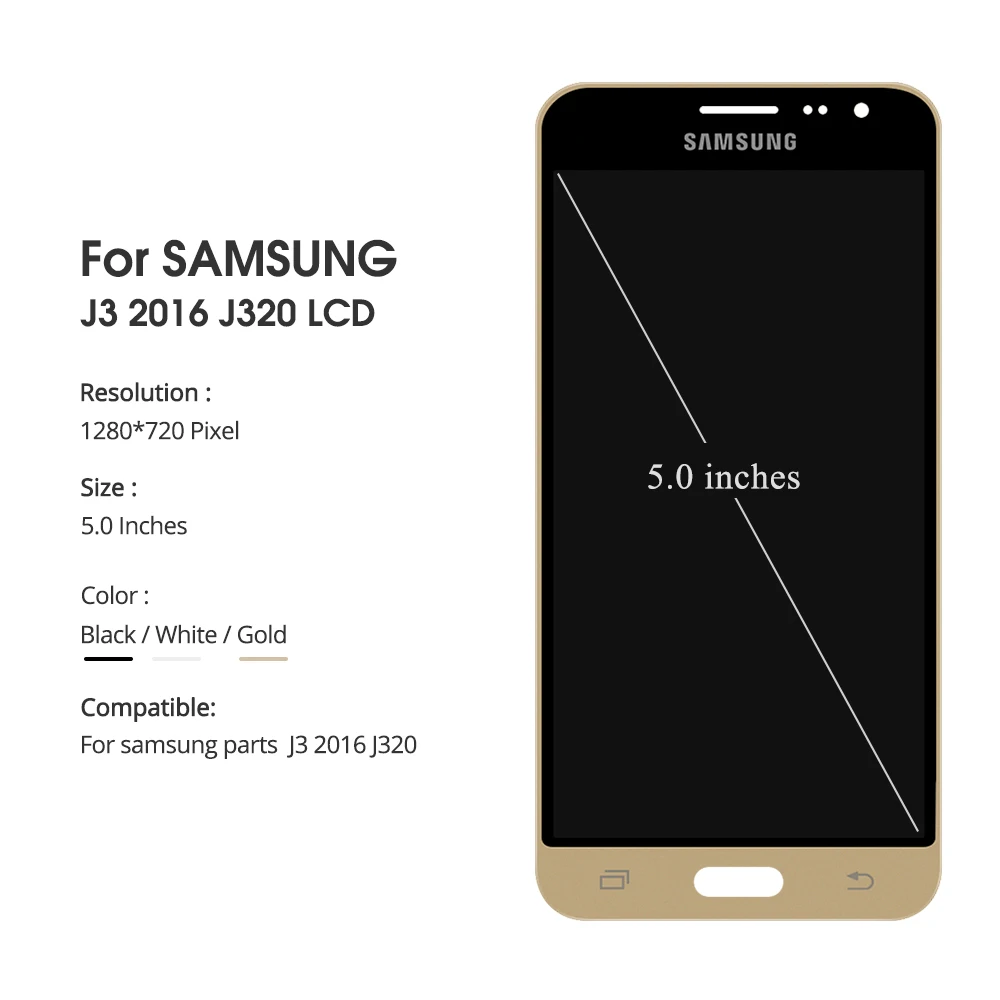 ЖК дисплей Super AMOLED 5 0 дюйма для Samsung Galaxy J3 2016 J320 J320F J320H J320M J320FN сенсорный экран