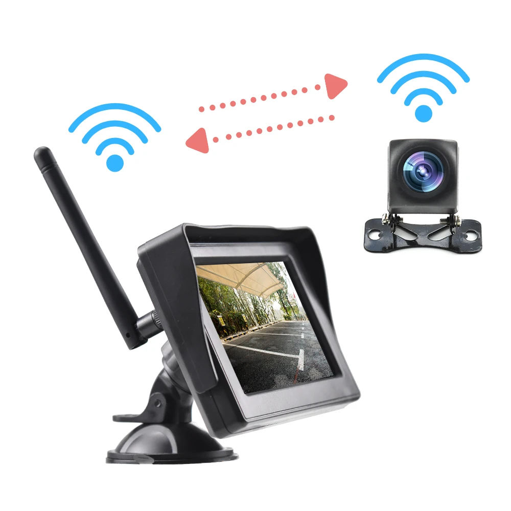 

4.3"tft Lcd Car Monitor Car Rear View Monitor Car Display Hd Display Wireless Reverse Camera Parking System For Truck With 407