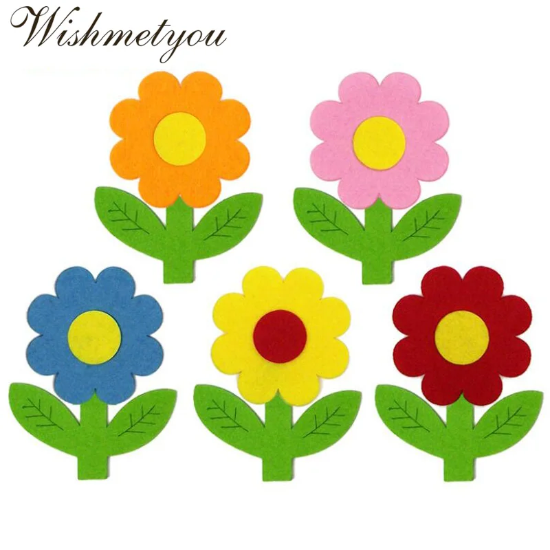 WISHMETYOU 5 шт. милые красочные цветы нетканый материал войлок Сделай Сам Детская