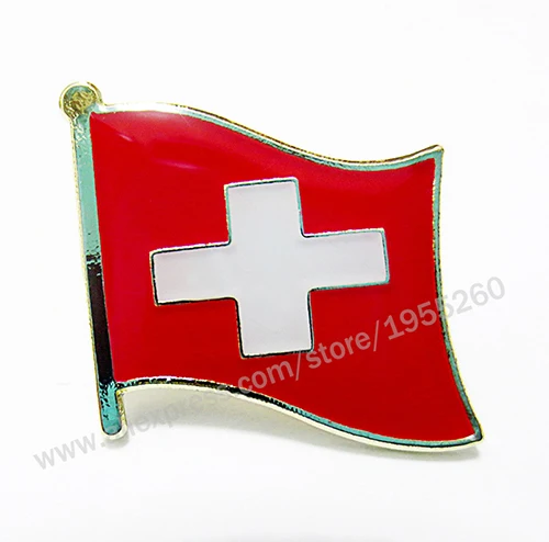 163 Switzerland Национальный флаг, металлический значок на лацкане, флаг на булавке, значок на булавке по всему миру, шотания, Сербию, Словению, Испании, Швеции, Турции, СССР - Цвет: 163 Switzerland