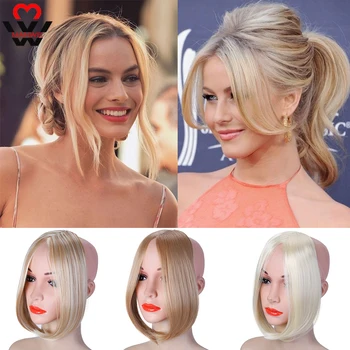 

MANWEI Wig piece Oblique Bangs Flawless Invisible Realistic Bangs Side Partially Divided into Eight Disguised Bangs Headwear