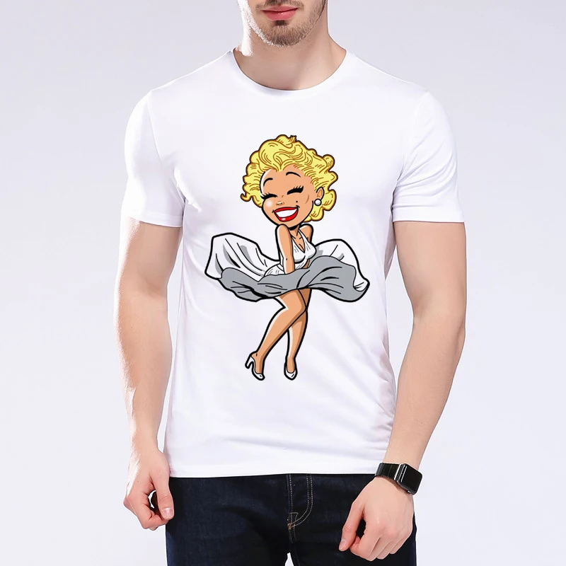 Marilyn Monroe Comic Style White T Shirt Men Woman Unisex BRAND NEW 