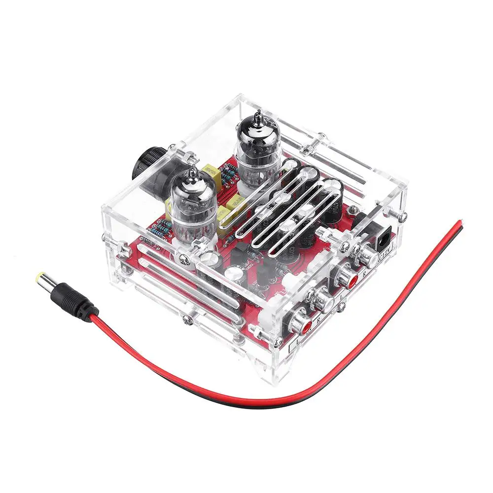 

XH-A201 HiFi Assembly Amplifier Board Signal 2 CH 6J1 Tube Preamplifier Class A Audio Finished Board Pre-amp with Crystal Shell