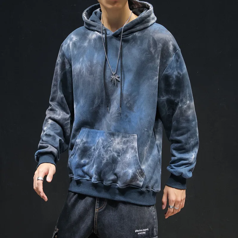 

Autumn Hoodies Men Fashion Tie Dye Print Casual Hoodie Men Hooded Sweatshirt Man Streetwear Hip Hop Loose Pullover Male Hoody