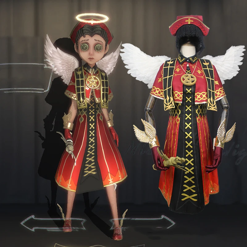 Игра личных данных в Косплэй Костюм Доктор Эмили глянца святой Ангел красные