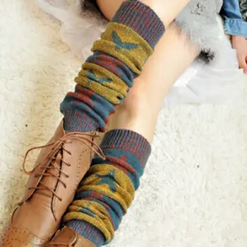 

Star Pattern Girls Warm Leg Warmers Patchwork Casual Knee Socks Autumn Winter High Boot Socks Leg Legging Stovepipe