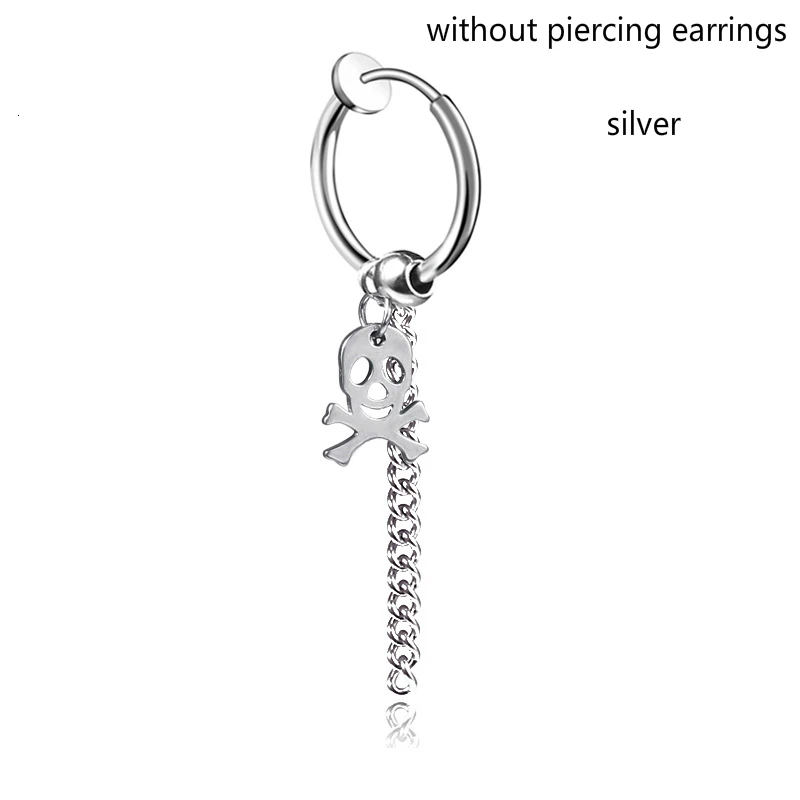 A0007003no piercing Индивидуальные черные полые треугольные панковские висячие серьги, мужские Модные серьги без пирсинга, длинные висячие серьги с конусной кисточкой, 1 шт - Окраска металла: A0007003no piercing