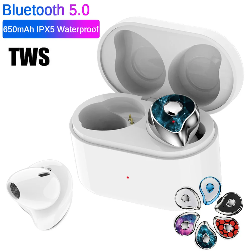 Bluetooth 5,0 наушники 6D стерео беспроводные наушники IPX5 водонепроницаемые спортивные наушники с зарядным устройством 650 мАч для Iphone