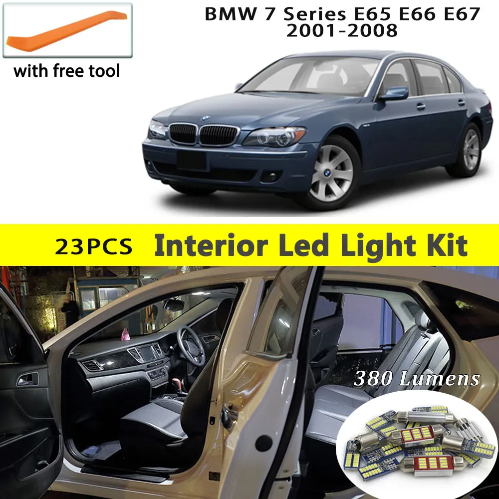 

23Pcs White Canbus led Car interior lights Package Kit for BMW 7 Series E65 E66 E67 2001-2008 led interior light