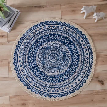 

National style round mat living room national style bedroom bedside blanket bedroom porch round blanket entrance mat