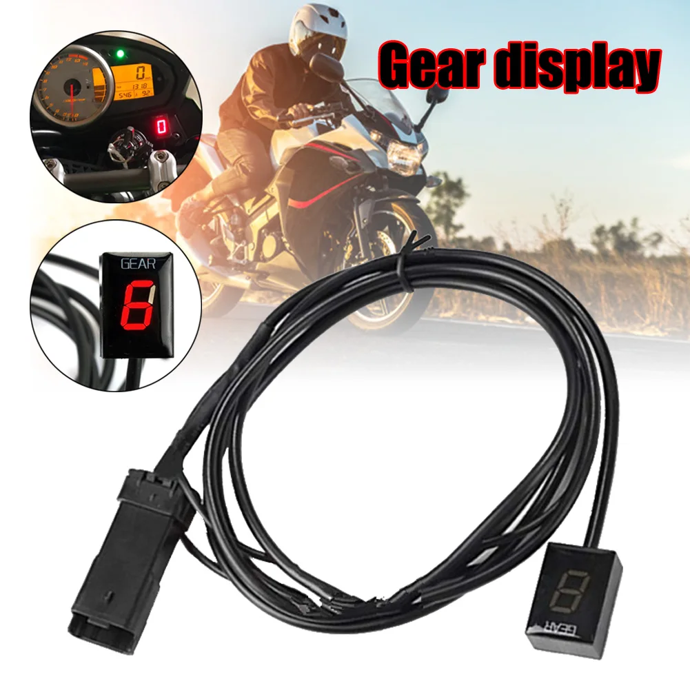 

Motorcycle Gear Indicator LCD Digital Display Waterproof Wire Backside Outlet Motor Bike Replacement Parts YAN88