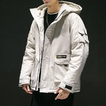 

Winter jacket men's pilot hooded jacket 2019 new cotton coat casual windbreaker youth trend handsome short cotton jacket