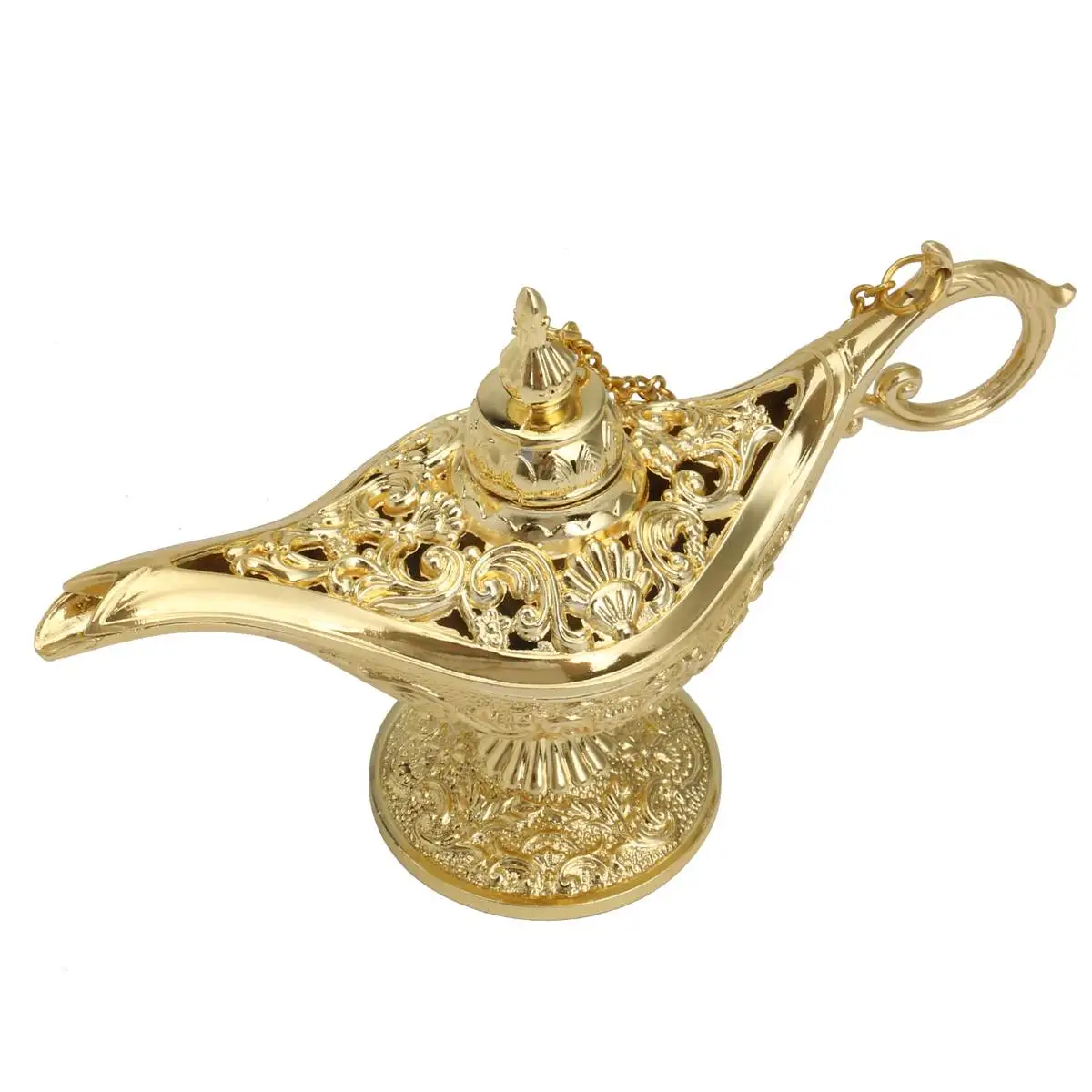 12.8x8.2cm Collectable Carved Rare Legend Aladdin Lamp Light Lamp Metal Gold Zincalloy Home Decor Craft Gift New 12.8x8.2cm Collectable Carved Rare Legend Aladdin Lamp Light Lamp Metal Gold Zincalloy Home Decor Craft Gift New