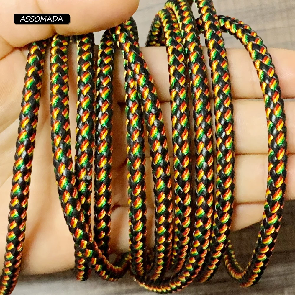 

ASSOMADA BOB Round Leather Cord For Jewelry Making Braided Rope Necklace 2meter Handcraft Leather Cords Bracelet DIY Accssories