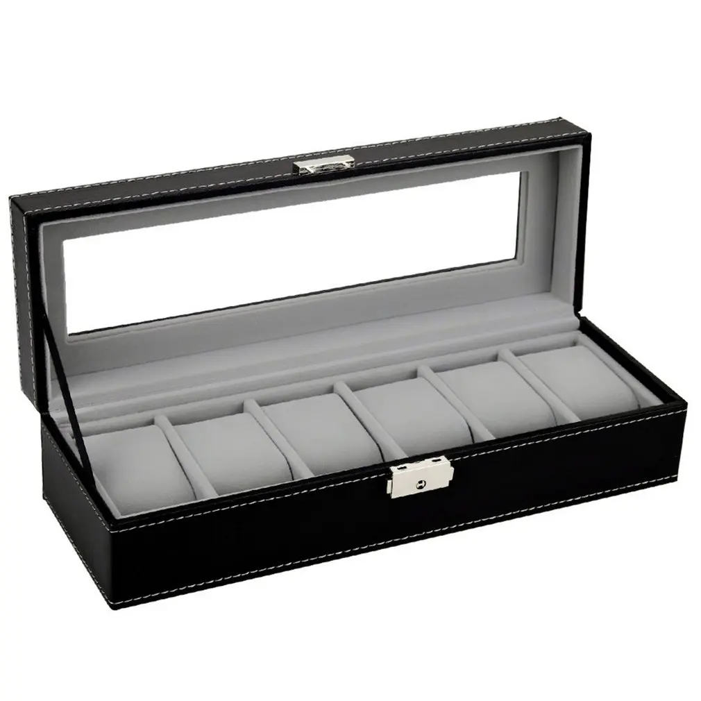 

Wooden/Leather 8/10/12 Grids Watch Display Sunglass Case Durable Packaging Holder Jewelry Collection Storage Organizer Box 2019