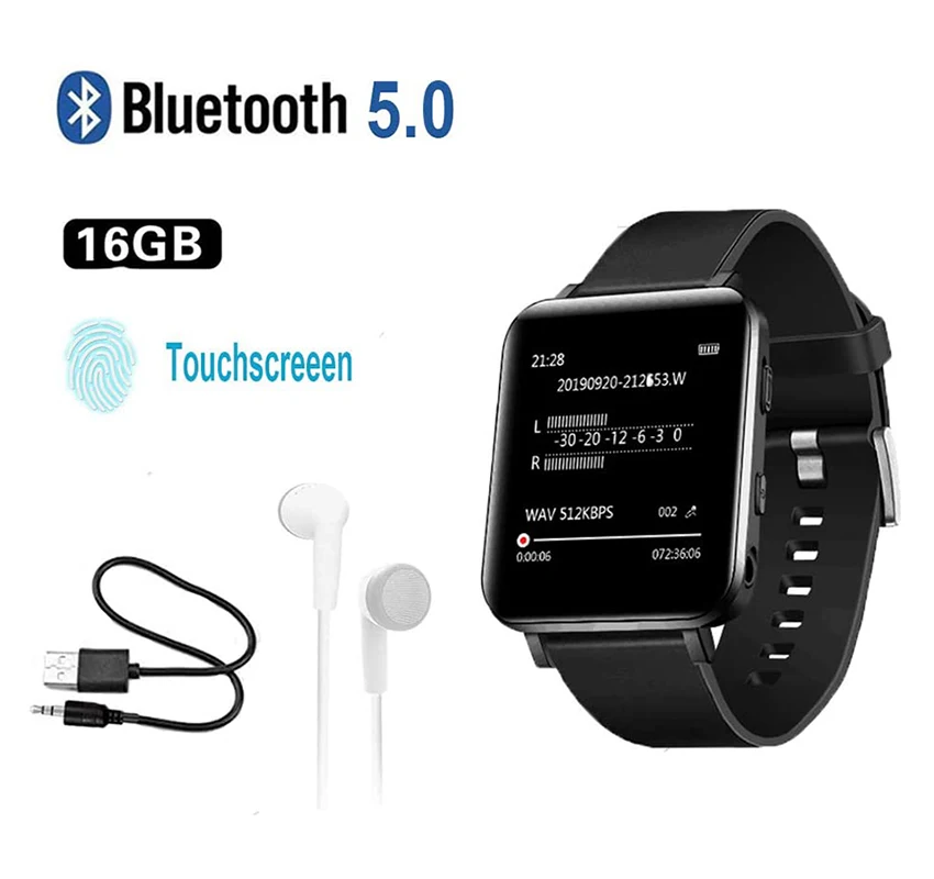 Bluetooth MP3 Player Clip 1,5 zoll Touch Screen Sport Uhr MP3 Player Mini Clip MP3 Player HiFi