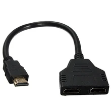 1080P HDMI порт штекер 2 HDMI Женский 1 в 2 из сплиттер кабель опора для переходника 480i 480p 720p 1080i 1080p