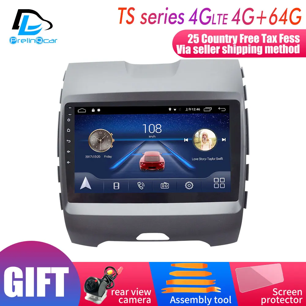 4G Lte Android 9,0 Автомобильный мультимедийный навигатор gps dvd-плеер для Ford Edge- лет ips экран радио
