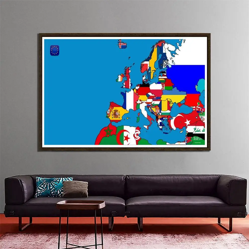 

150x225cm Minimalism Europe Map Modern Posters and Prints Living Room Wall Art Pictures canvas Painting Office Home Decoration