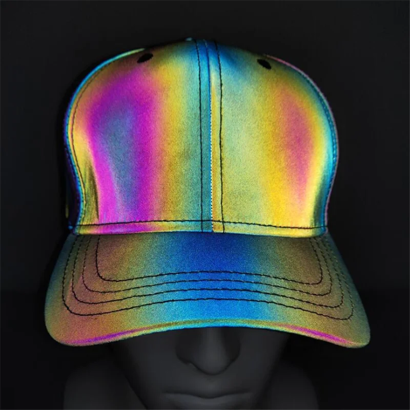 

Reflective Caps Men Adjustable Baseball Hat Rainbow Cap for Men Women Tactical Snapback Hat Hip Hop Streetwear Autumn