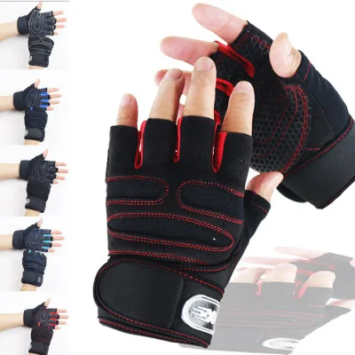 Фитнес половина пальца мужские и женские наручные мотоциклетные спортивные перчатки дышащие Нескользящие гантели