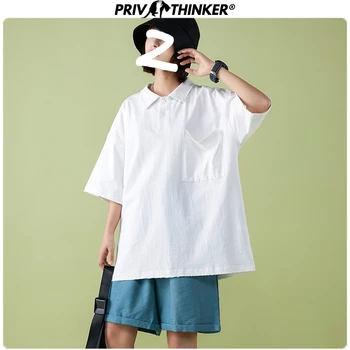 

Privathinker Men Solid Pockets Fashion Tshirts Mens Summer Short Sleeve T-Shirts Male Couple Korean Casual Clothes Tshirt 2020