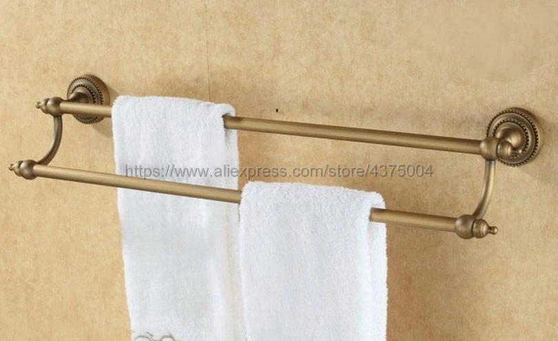 Полотенцесушители двойные рельсы латунные настенные полки держатель полотенец Полка для ванной держатель аксессуаров для ванной полотенцесушитель Nba090