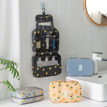 

Travel Wash Bag Large Capacity Waterproof Make Up Cosmetic Pouch with Hook Hanging Bathroom Toiletries Organizer Women Handbag