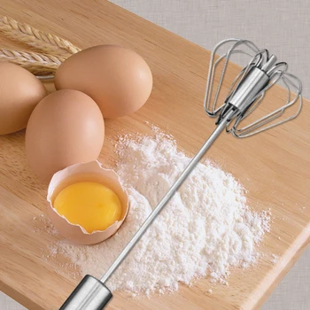 

Hot Sale Semi-automatic Mixer Egg Beater Manual Self Turning Stainless Steel Whisk Hand Blender Egg Cream Stirring Kitchen Tools