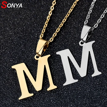 

SONYA A To Z Stainless Steel 26 Letters Initial Necklace For Women Alphabet Necklaces Pendants Friends Family Gifts Necklace