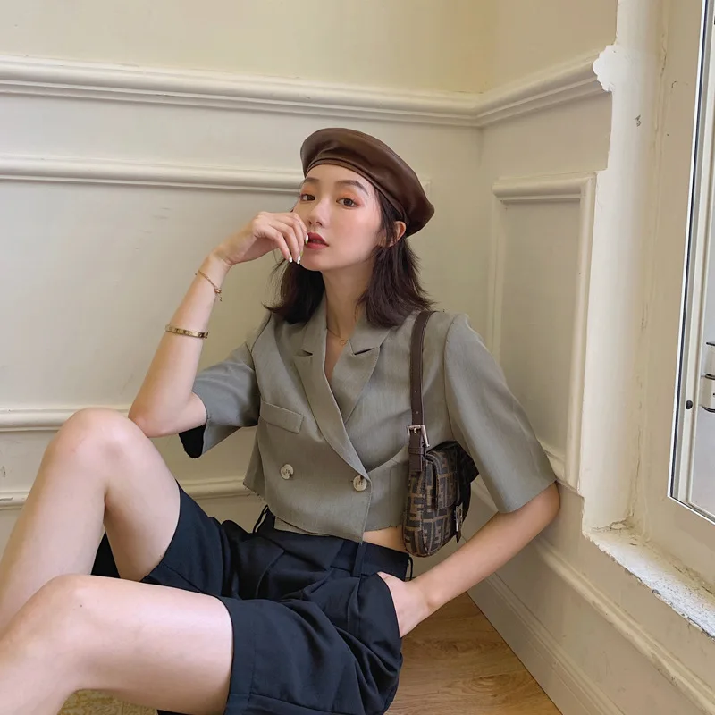 

Online Celebrity Short Sleeve Suit Women's Thin 2019 New Style Summer Western Style Slimming Blazer Korean-style Elegant Small C