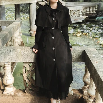 

SexeMara fashion Autumn And Winter The New Slim woolen trench coat + cape coat two-piece free shipping