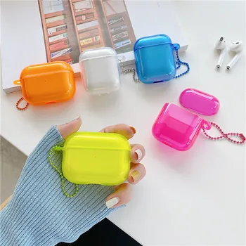 

Fashion Fluorescent Earphone Case For Apple Airpods Cover Cute Transparent Silicone Funda For Airpod Pro/2/1 Headphone Cases Box