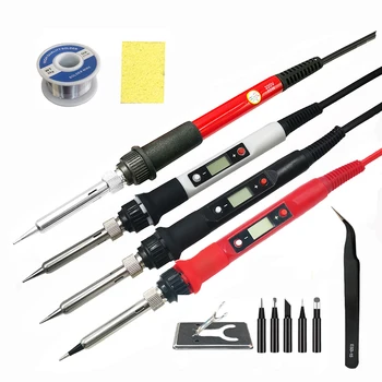 

60W/80W Electric digital soldering iron station 220V 110V temperature adjustable welding soldering tips tools accessories