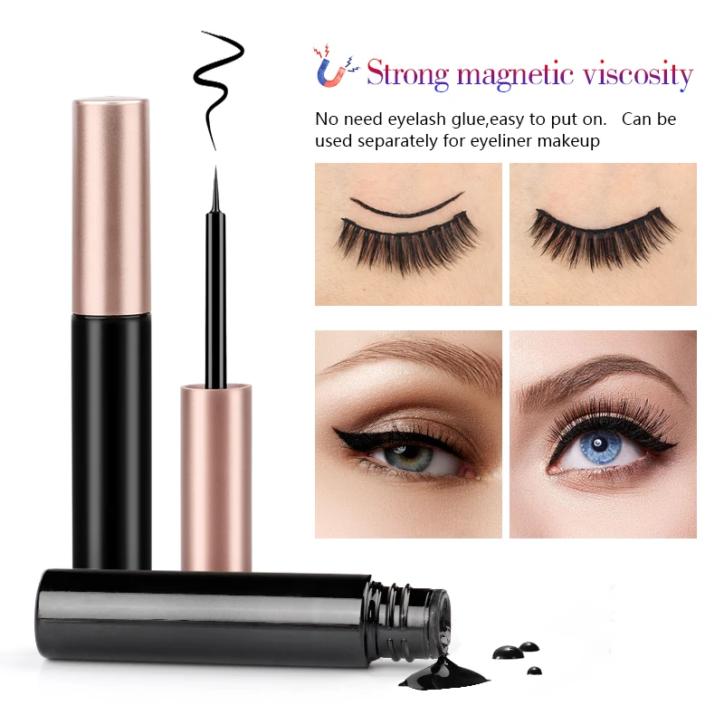 2/3/5/10 Pairs Magnetic Mink Eyelashes soft false eyelashes natural magnetic mink lashes liquid eyeliner tweezer sets makeup fake eyelashes