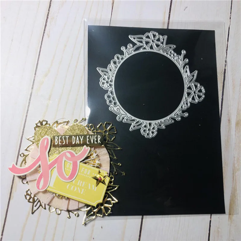 

Naifumodo Wreath Flower Circle Dies Frame Metal Cutting Dies for Scrapbooking Card Album Embossing Diecut Template New 2019