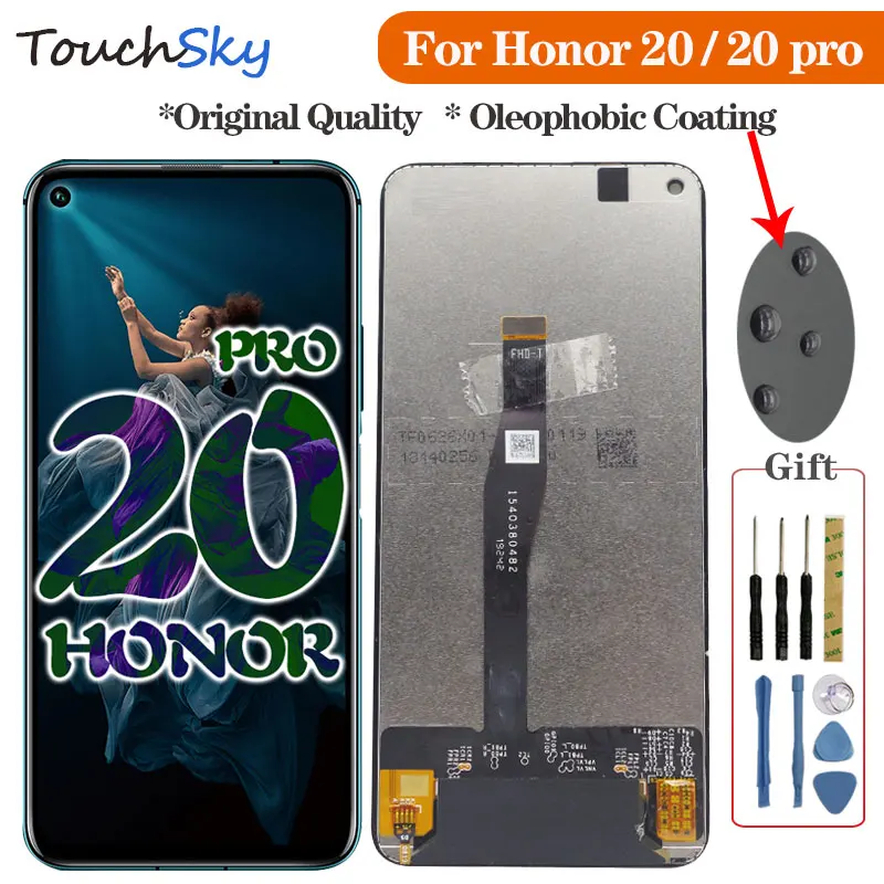 ЖК-дисплей для Honor 20 honor Pro 6 26 дюйма кодирующий преобразователь сенсорного экрана
