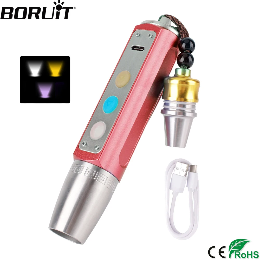 BORUiT 3 светодиодный s Expert нефритовый фонарь перезаряжаемый УФ светильник Type C