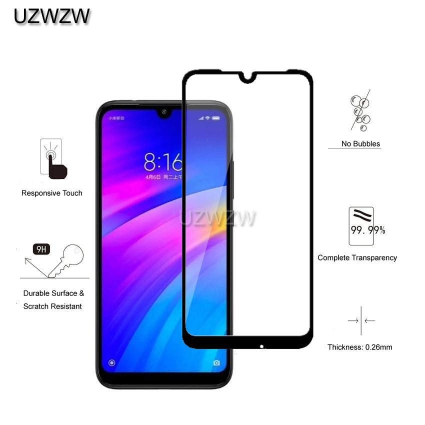 2 шт закаленное стекло для Xiaomi Redmi 7 Полное покрытие экрана защитное закаленное стекло для Xiaomi Redmi 7