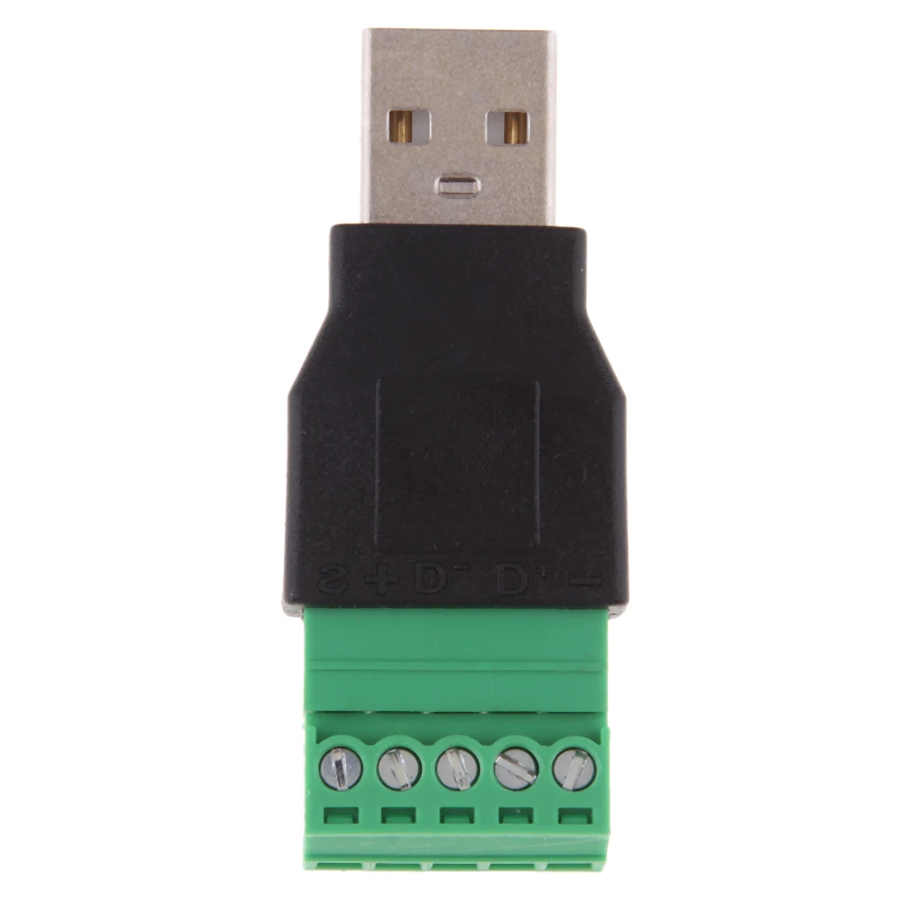 5 шт. USB штекер на 5 Pin винт+ 5 шт. USB Женский на 5 Pin винт с экранированными клеммами Разъем адаптеры