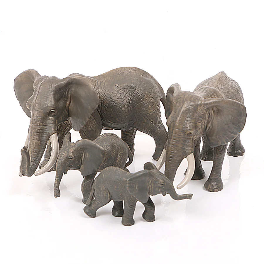 Wildlife Simulation Children Toy Animal Elephant A Family Of Three Model 8C 