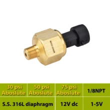Высоко точные датчики давления, 50psi абсолютная, 30psi(a), 75psi(a), 12 В, 24Vdc, 1 напряжение на выходе 5 В, листы нержавеющей стали холодного проката AISI 316L диафрагмы, 1 8NPT нить