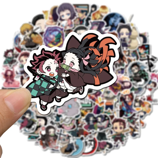 10/50/100pcs Anime Demon Slayer Kimetsu No Yaiba Sticker Waterproof PVC  Skateboard Luggage Motorcycle Kid Boy Vsco Sticker - AliExpress