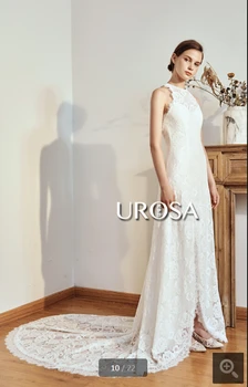 

2020 new arrival white lace mermaid wedding dress halter neckline sleeveless open back sexy bridal gowns summer beach bride
