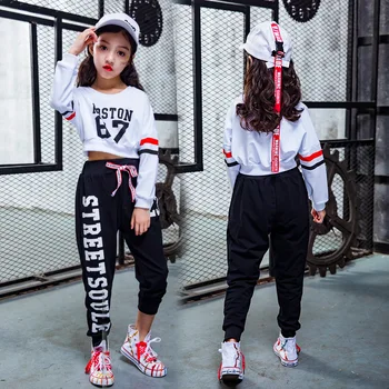 

Hip Hop Dance Costume Kids Jazz Vest Pants Girls Street Dance Clothing Children Stage Costumes Performance Wear Stage Uniforms